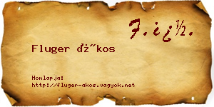 Fluger Ákos névjegykártya